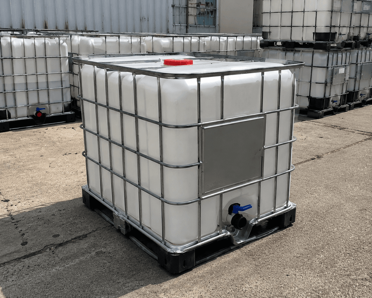 Clean reconditioned IBC tote ready for reuse